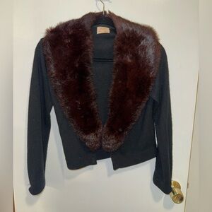 Vintage Mink Fur Trim Collar - Fashioned Turbo - Size Small